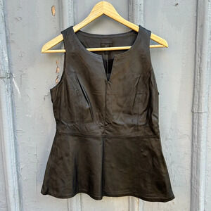 Banana Republic Monogram Leather Peplum too, BNWT,  size 4
